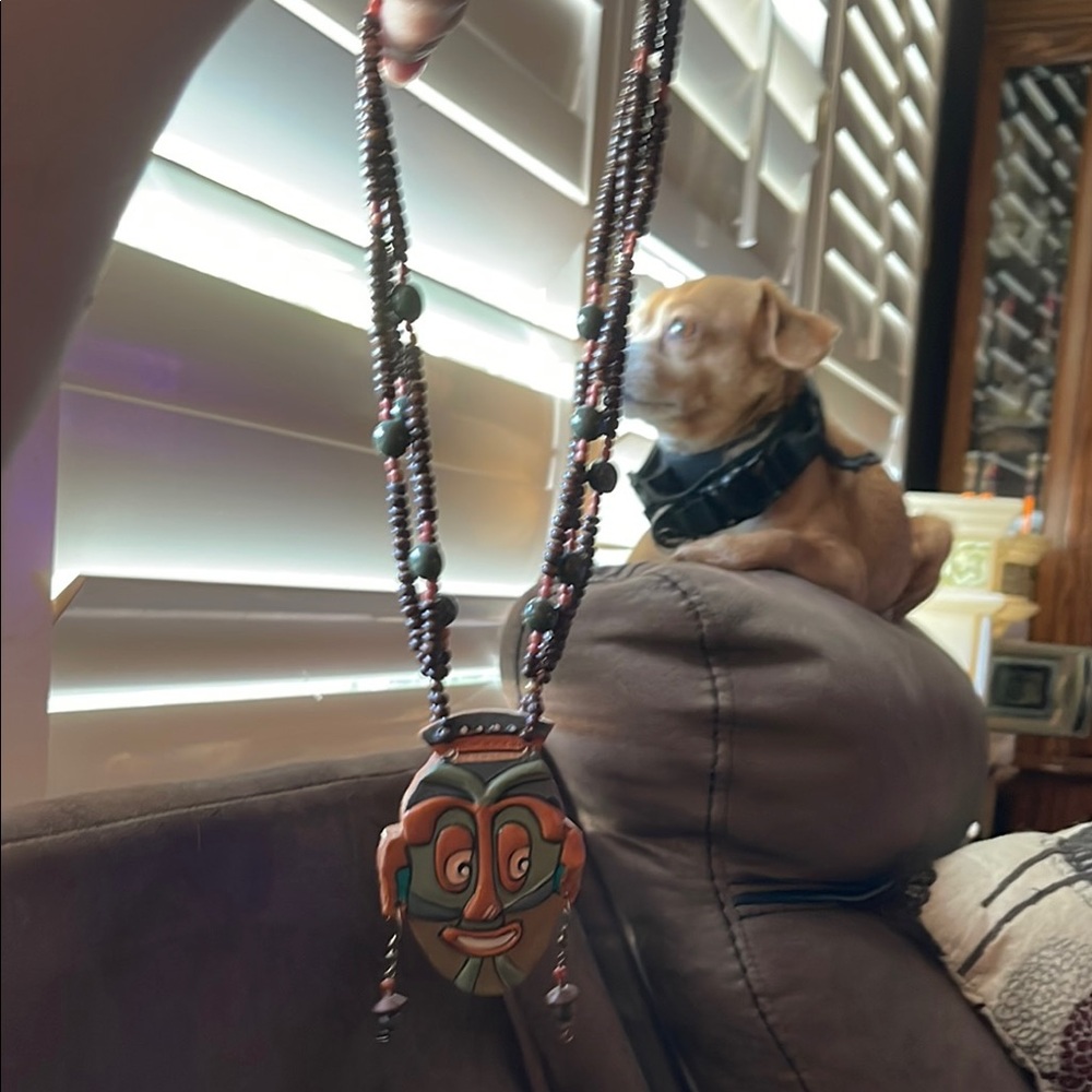 Handcrafted Tribal Mask Necklace - Picture 12 of 14